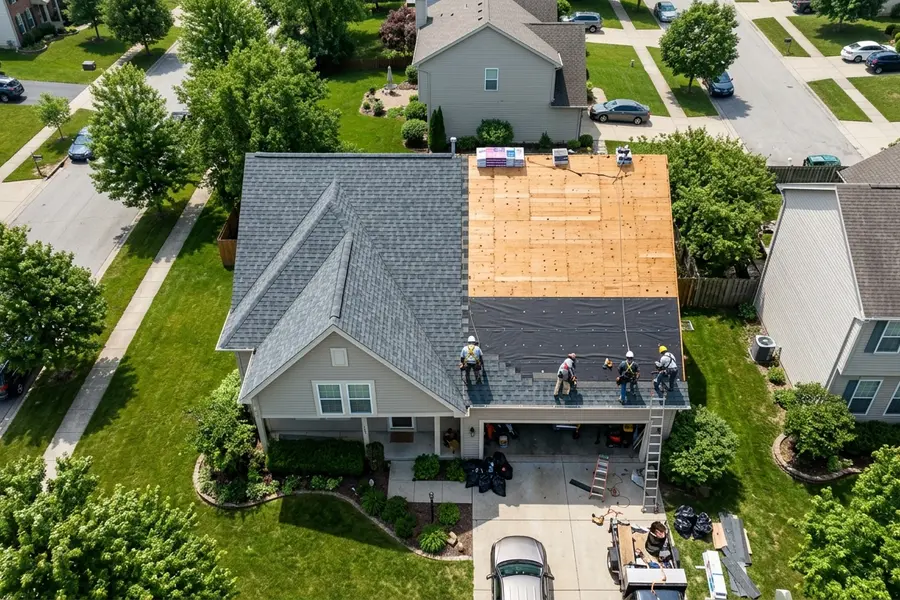Beardman Building Services roof replacement in progress in Bokeelia